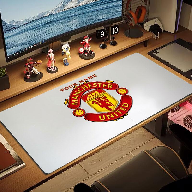 Manchester United F Custom Name Large Size Mouse Pad Large Gaming Table Cushion Non-slip Laptop Tablet Big Mousepad XXL Mat Mini PC Playmat With Lock