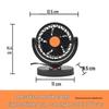 Dual Head 12V/4V/USB Car Fan with Double Control and High Wind Power