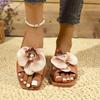 Fashion Ladies Shoes 2025 Hot Sale Open Toe Women's Slippers Casual Daily Slippers Women Square Toe Floral Flat with Women's Sandals
