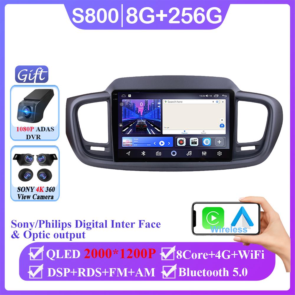 Wireless Carplay For Kia Sorento 3 2014 - 2017 Android 14 Auto Radio Stereo Player 4G wifi GPS Navigation Multimedia No 2din DVD