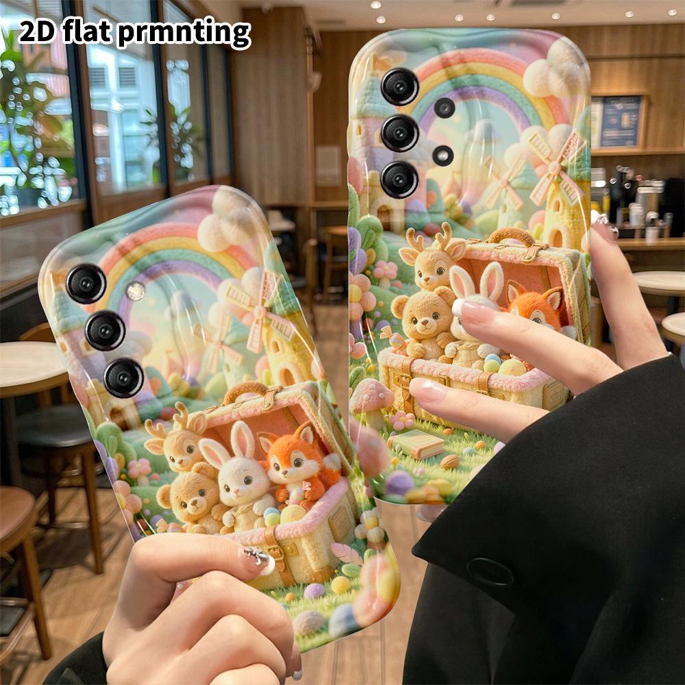 Phone Case: 2D flat, suitable for Samsung Galaxy A34 A35 M05 M06 S20 S22 S21 FE Plus 5G protective case, little animal travel group, perfect Christmas