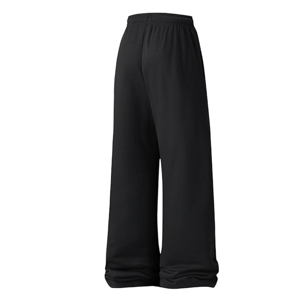 Men's Solid-color Casual Sportswear Pants, Men's Thin Fleece Drawstring Straight-leg Loose Flat-mouth Sweatpants