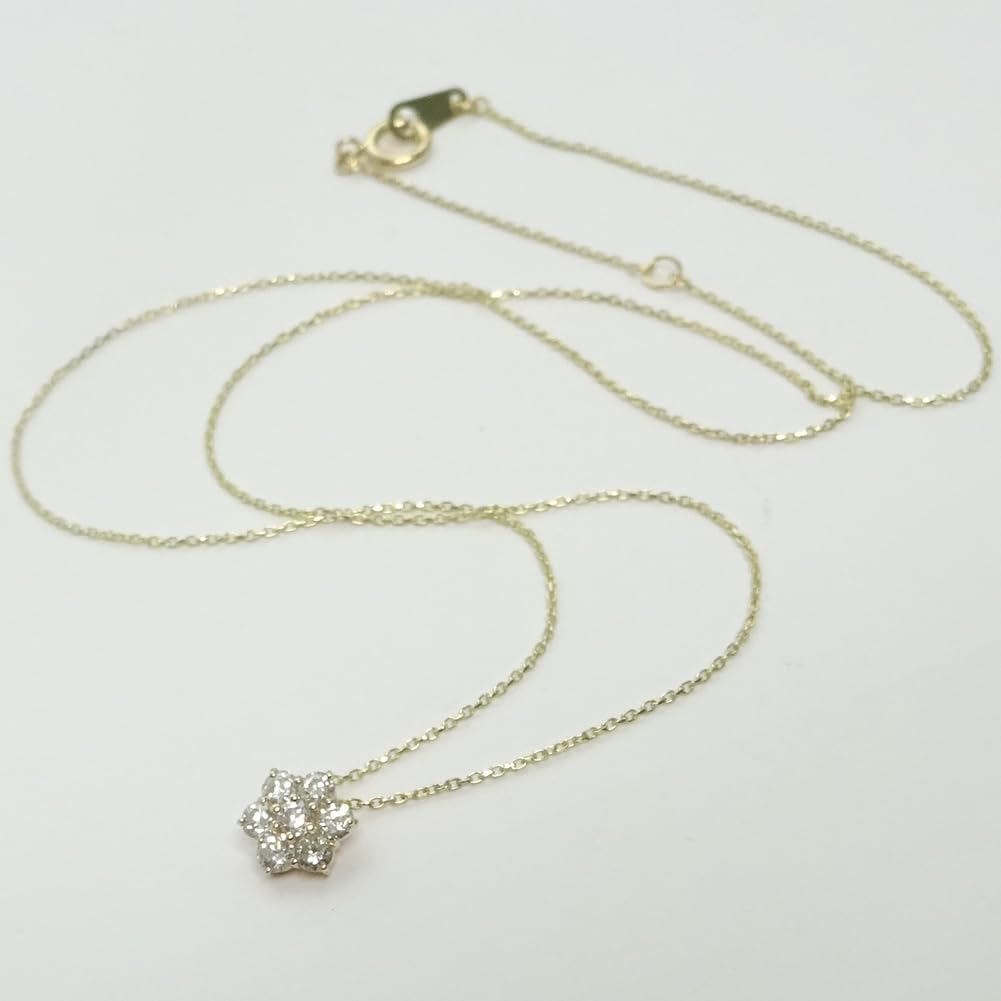 И я ювелирные изделия бриллиантовое ожерелье семь звезд карат 10-каратное желтое золото изысканный бриллиантовый кулон с сертификатом подлинности [You Box] 0.2