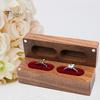 Ring Box Wooden Ring Holder Box Soft Lining Double Ring Storage Case for Proposal Engagement Wedding