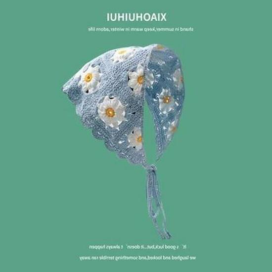 Винтажный французский вязаный крючком платок на голову для женщин - Художественная летняя повязка на волосы