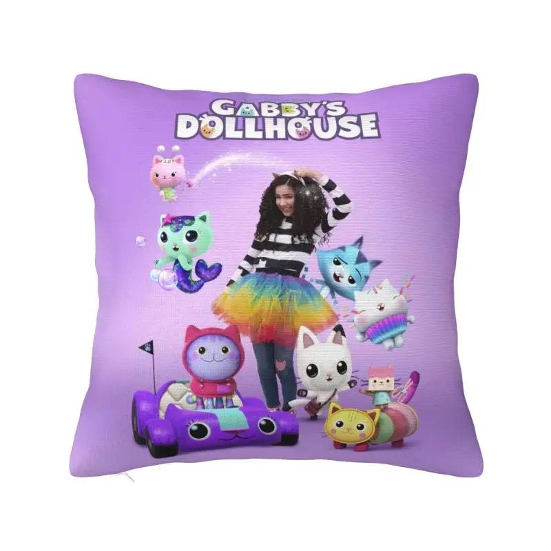 Gabbys Dollhouse Pillow Decoration Nordic Gabby Cat Pandy Paws Chair Cushion Square Pillowcase Cushion Cover 40x40cm 16x16Inch