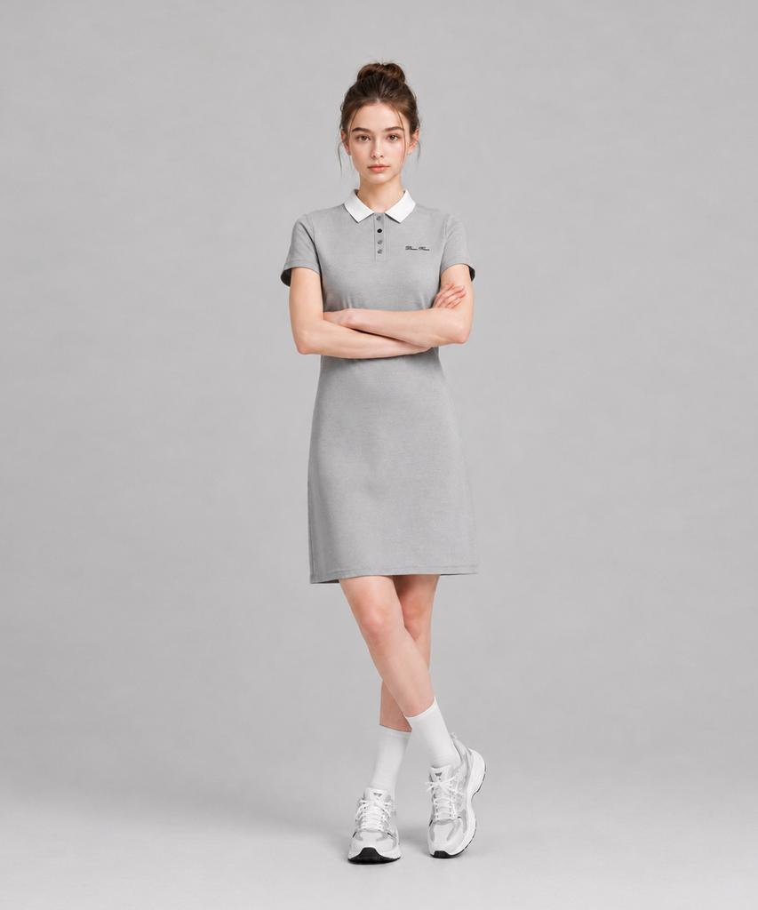 Down Blow Pique Collar Essential Dress Db9003W