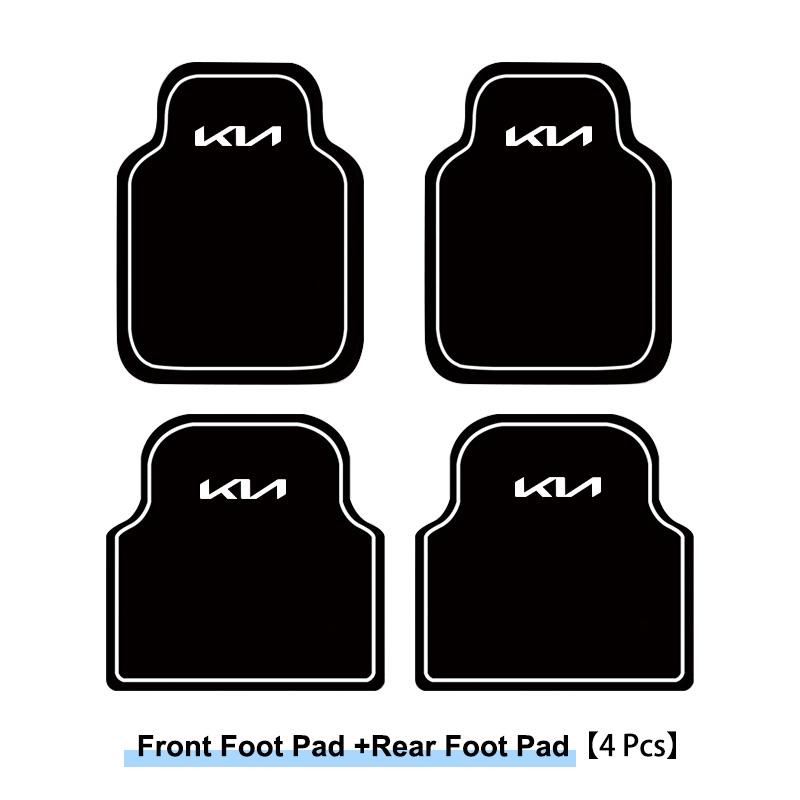 ABCDFE1 2/4pcs Leather Car Floor Mats Carpet Cushion For KIA KN Sportage Ceed Sorento Cerato Optima Picanto Rio Soul Stonic Forte Cerato