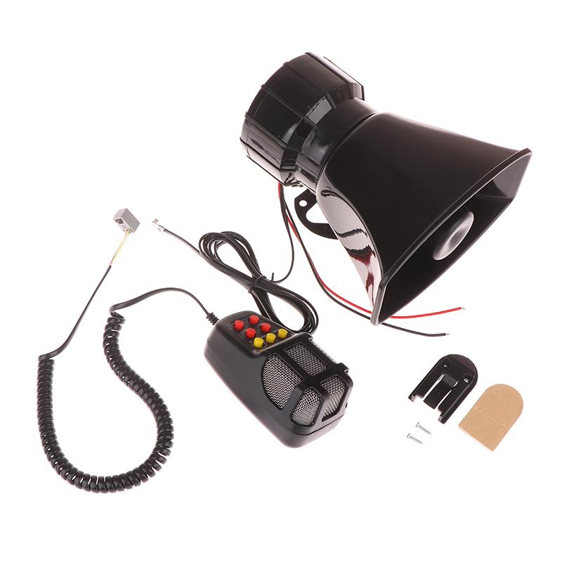 7-Sound Loud Car Warning Alarm Truck Alarm Loudspeaker 12V Siren Air Horn 110Db Megaphone Police Firemen Car Warning Alarm