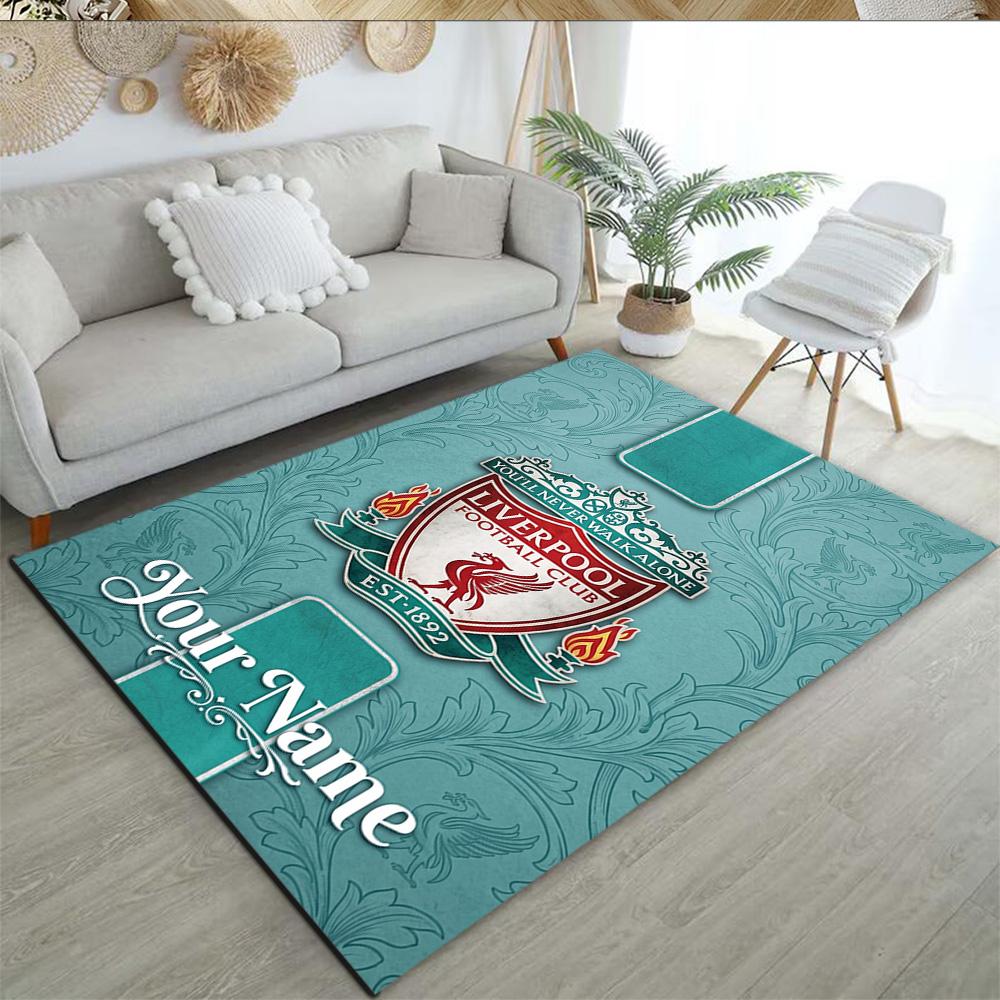 Liverpool Fc Personalized Text Area Rug Design For Bedrooms Kitchen Outdoor Playrooms Antislip Rug Office Home Decor Perfect Gift For Womenmen
