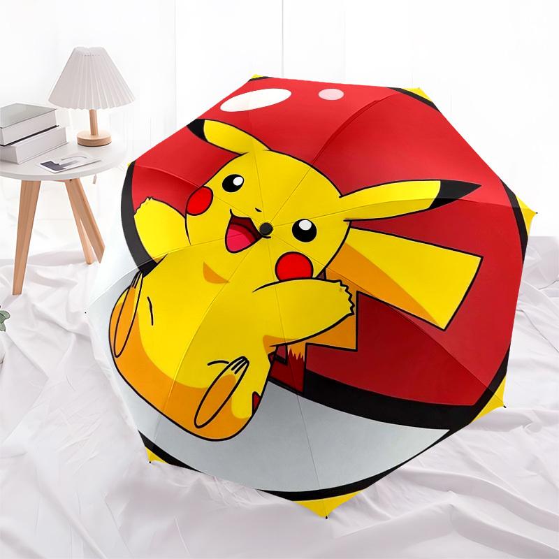 1pc Pikachu Pokémon Ball Umbrella with Plastic Handle,Suitable for All Seasons Home Travel Outdoor UmbrellaFP125