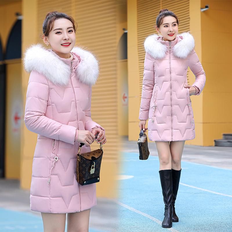 Зимняя одежда с большим меховым воротником, тонкая и тонкая хлопковая женская одежда, не требующая стирки, утолщенная теплая иностранная газовая куртка, одежда