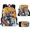 Kids School Backpack Set With Printed Cartoon Design - Lightweight Ergonomic Dual-Shoulder Bag Pencil Case Crossbody