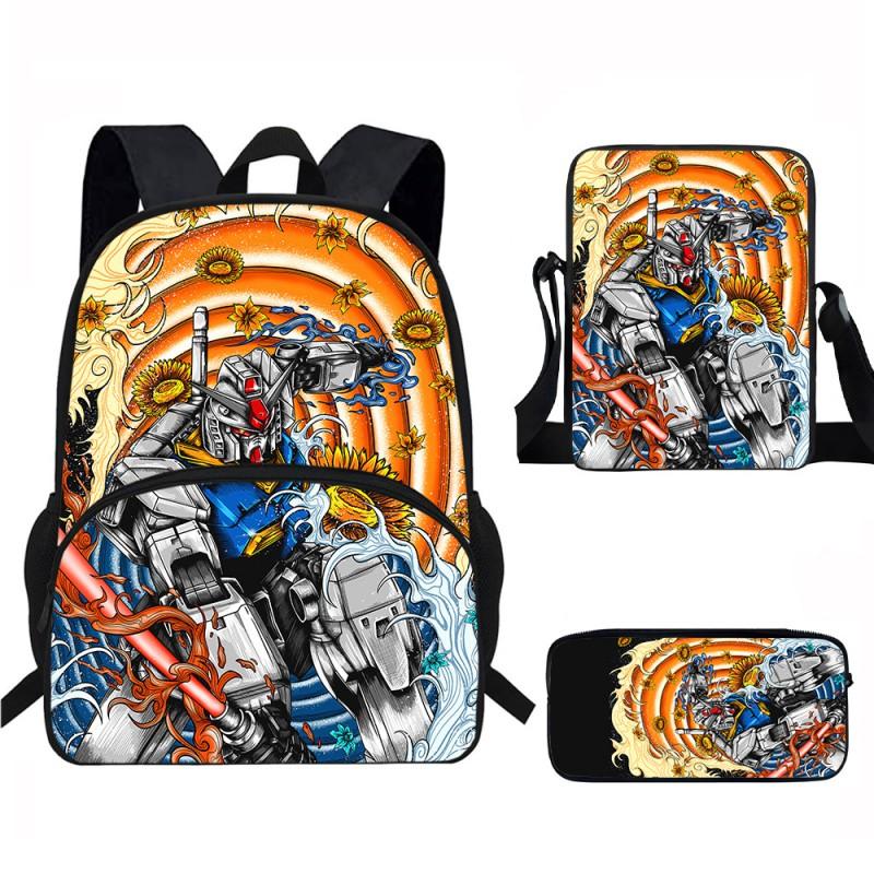 Kids School Backpack Set With Printed Cartoon Design - Lightweight Ergonomic Dual-Shoulder Bag Pencil Case Crossbody