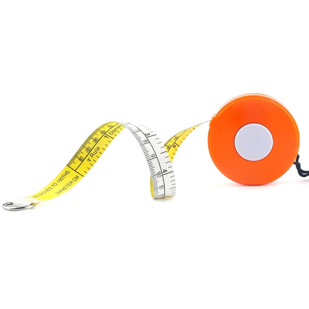 Circumference diameter tape measure imperial metric double scale 124 inches 315 cm with locking button