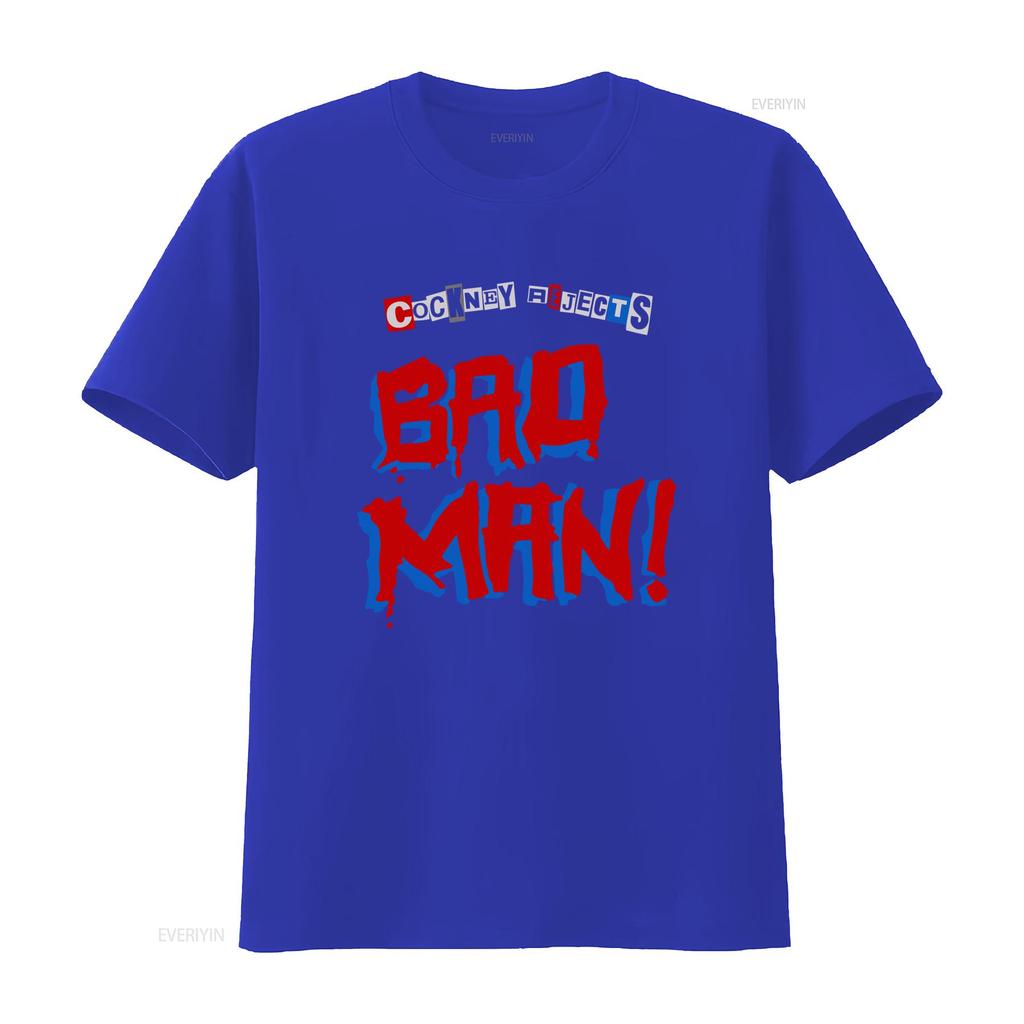 Cockney Rejects Bad Man Print Mens T Shirt Available in 6 Colors vintage Washed Slightly Casual Unisex Top For Everyday Wear