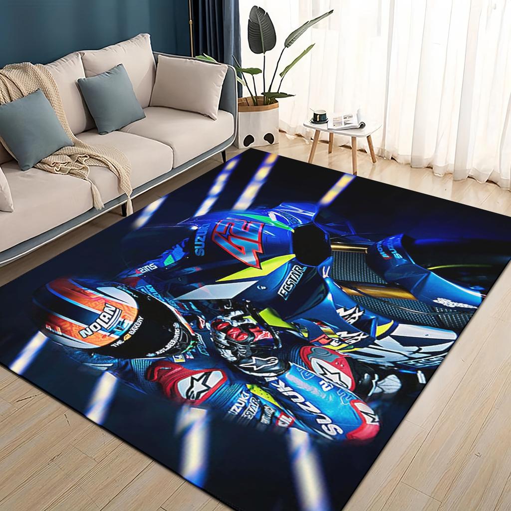 3D Гоночный автомобиль Логотип S-SUZUKI Мотоциклетный ковер для гостиной спальни домашнего дивана, Детский игровой нескользящий коврик для пола