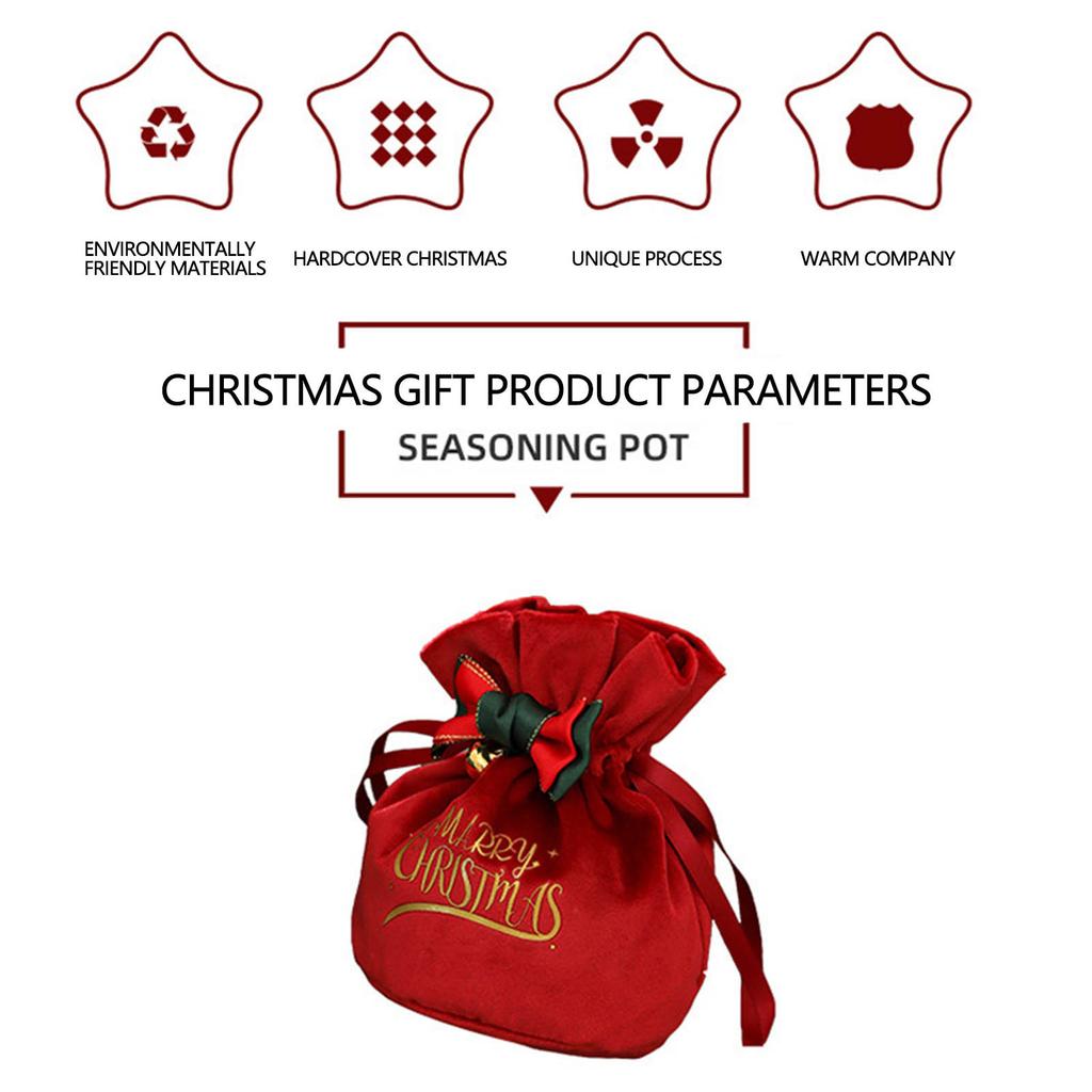 Christmas Decoration Crea-tivity Christmas Eve App-le Box Christmas Fruit Flannel Velvet Bag Bundle Mouth Handbag