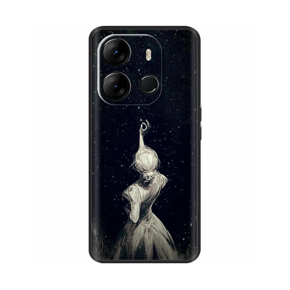 Для чехла Spark Go 2023 Мягкий черный силиконовый бампер-крышка Для Tecno Spark Go 2023 BF7n Чехол Capa Защитный чехол для мобильного телефона Etui