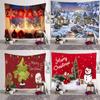 С Рождеством Санта-Клаус, рождественские украшения для елки, гобелен с принтом, украшение для дома, гостиной, спальни, стены, гобелен