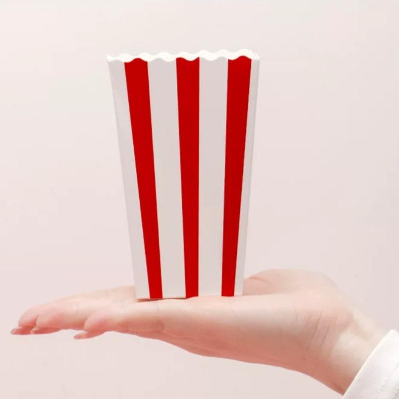 20/50pcs Popcorn Box Buckets Fries Cup Movie Night Kids Birthday Party Favors Snack Container Bag Wedding Christmas Supplies Party Decoration Props