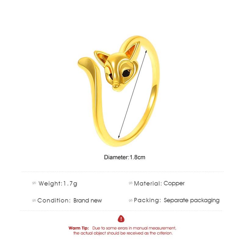 Vintage Fox Ring for Women Personality Swallow Frog Index Finger Rings Opening Adjustable Animal Jewelry Accessories Party Gifts
