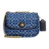 New Pillow Denim With Leather Chain Bag, Crossbody Bag, Shoulder Bag Women's Marine Blue CA104-B4UDF