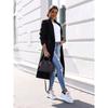 YYFS Women's Fashion Casual Solid Color Print Autumn Winter Long Sleeve POLO Neck Jackets & Coats