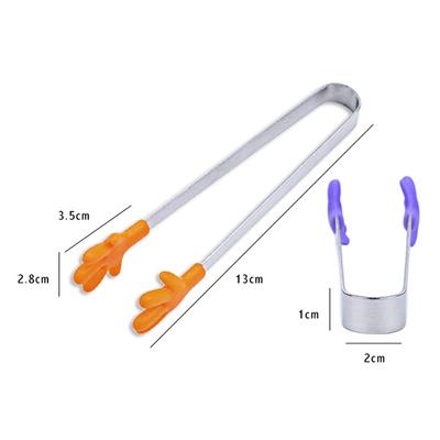 Мини силиконовый зажим для еды нескользящий квадратный лед кофе сахар щипцы для барбекю кухонный инструмент