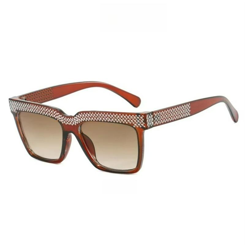 Квадратные Бриллиантовые Блестящие Женские Модные Солнцезащитные Очки Винтажные Великолепные Подходят для Уличной Вечеринки Po Аксессуары