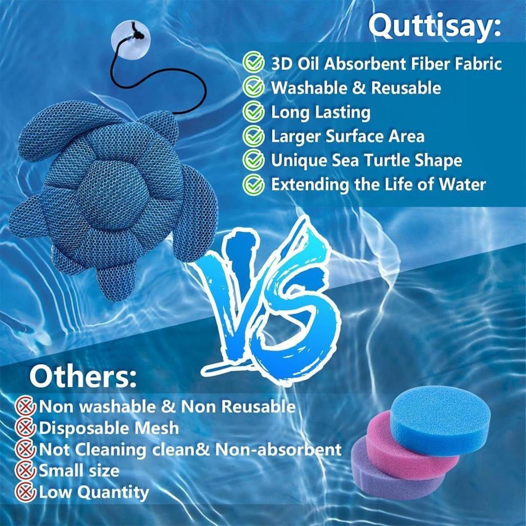Абсорбент масла для гидромассажной ванны Черепаха Скиммер для удаления пены Пенный фильтр Очиститель воды для ванны для домашнего использования СПА Бассейн Большая губка для ванны