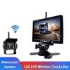 12V 24V Wireless 7 Inch Monitor; HD LCD Vehicle Backup Rear View Camera Monitor + Car Charger For Trucks Bus RV Trailer Excavator