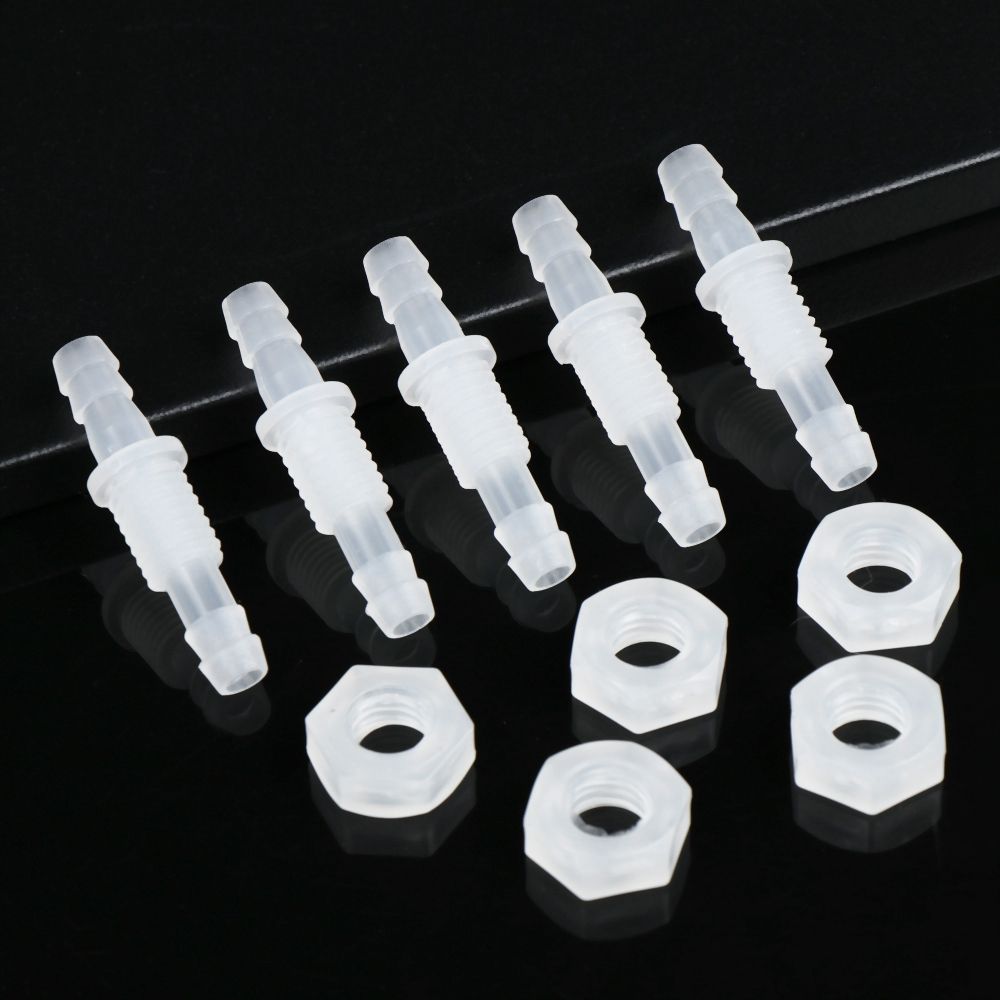 5pcs 3~8mm Aquarium Pagoda Joints Straight Connectors Thread Hex Nut Hose Fittings Fish Tank Adapter