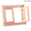 1Pcs 2 Pane Window Miniature Wood Frame 1/12 Dollhouse DIY Furniture Accessory