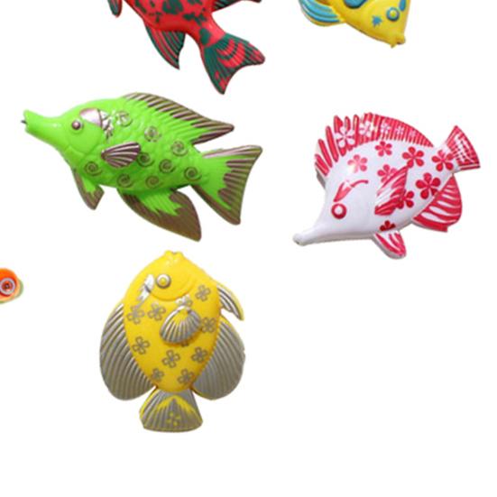 7 Pcs Fishing Game Toy Magnetic Simulation Plastic Colorful Fish Models for Children