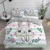 Cartoon Rabbit for Children Girl Boy Gift Duvet Cover Bunny Polyester Quilt Cover Cartoon Animals Theme for Bedroom Decorations