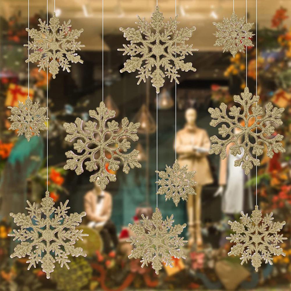 Рождественская елка Снежинки Украшения Зимние Декоративные Снежинки Блестящие Украшения-Снежинки для Рождества В помещении Зима