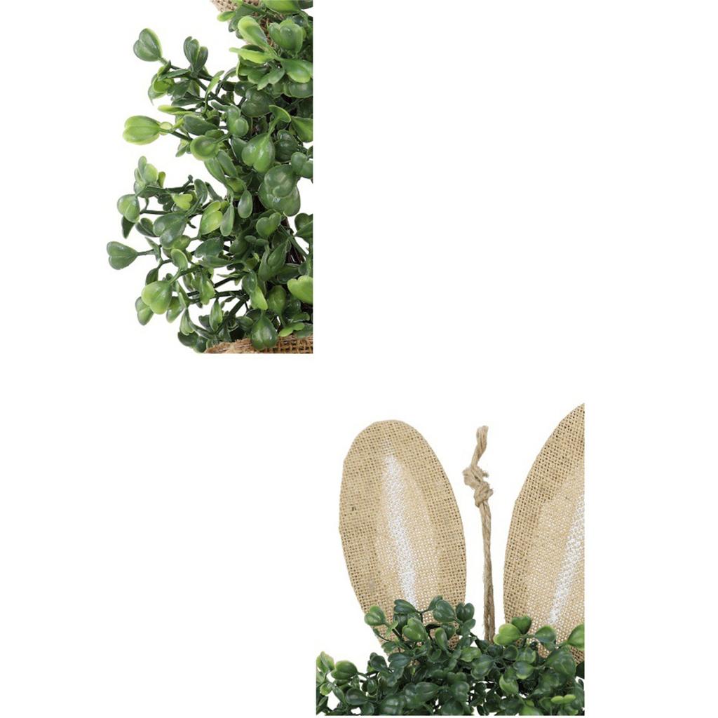 Искусственный пасхальный венок для входной двери, венок в виде кролика с бантом, яйцами и цветами для настенного оконного пасхального украшения