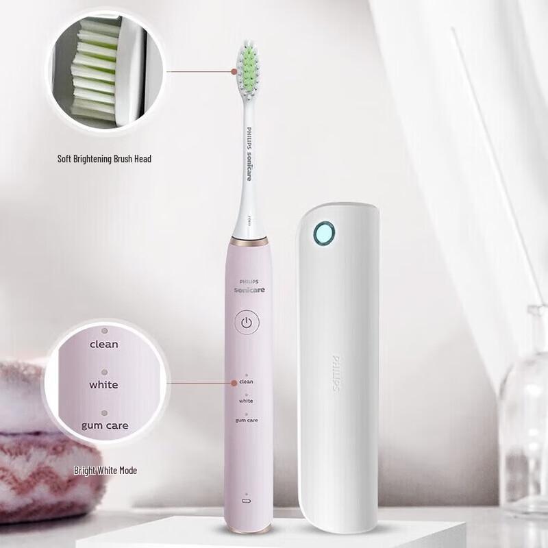 Philips Звуковая электрическая зубная щетка S5 HX2461/04, Розовый, с УФ-стерилизатором, штекер CN (адаптер в комплекте)