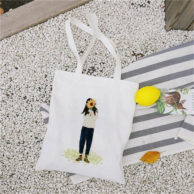 Женская эко-сумка для покупок, модные белые сумки для покупок, повседневные сумки на плечо, женская парусиновая пляжная простая сумка-тоут