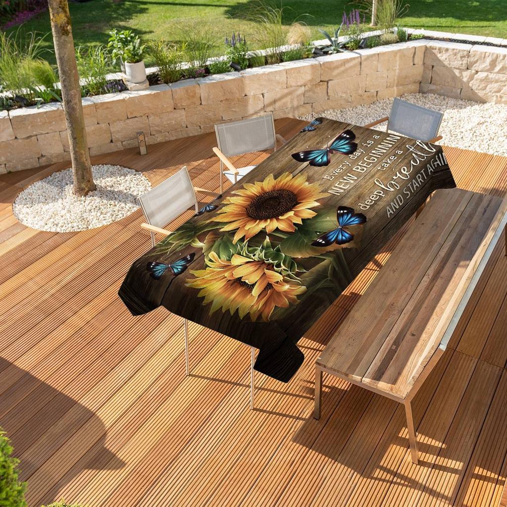 Прямоугольная скатерть подсолнечника для дома, кухни, свадебной вечеринки, украшение, скатерть, ресторан, уличный коврик для пикника