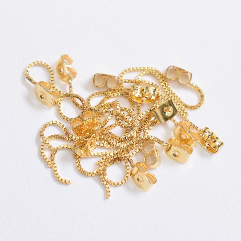 10pcs 14K Bag of Gold Ear Thread, Long Fringed Ear Jewelry Accessories DIY Handmade, Ear Chain