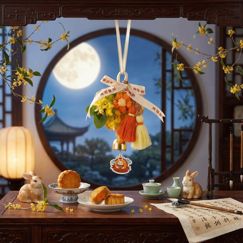Handmade Flower Tassel Hanging Material Kit Mid-Autumn Festival Decor Holiday Gift