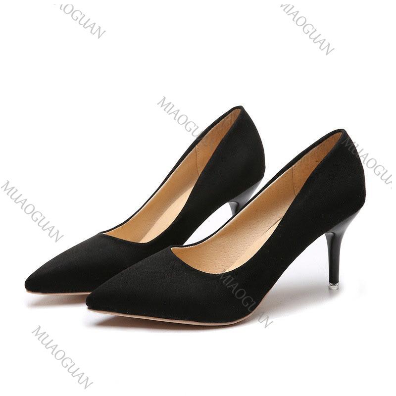 Fashion Women Pumps Female Suede Thin High Heel Shoes Sexy Solid Color Single Shoes Office Nightclub Party Spring Autumn Women's Shoes