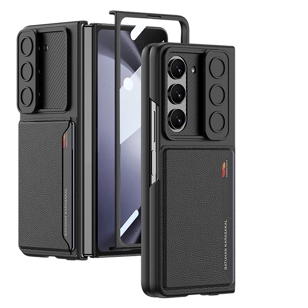 Трансграничный многофункциональный чехол из ПУ-кожи для Samsung Z Fold 5 с карманом для карт и окошком для камеры