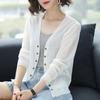 Summer Sunscreen Female Short Breathable Ice Silk Shawl V -neck Cardigan Air -conditioned Shirt