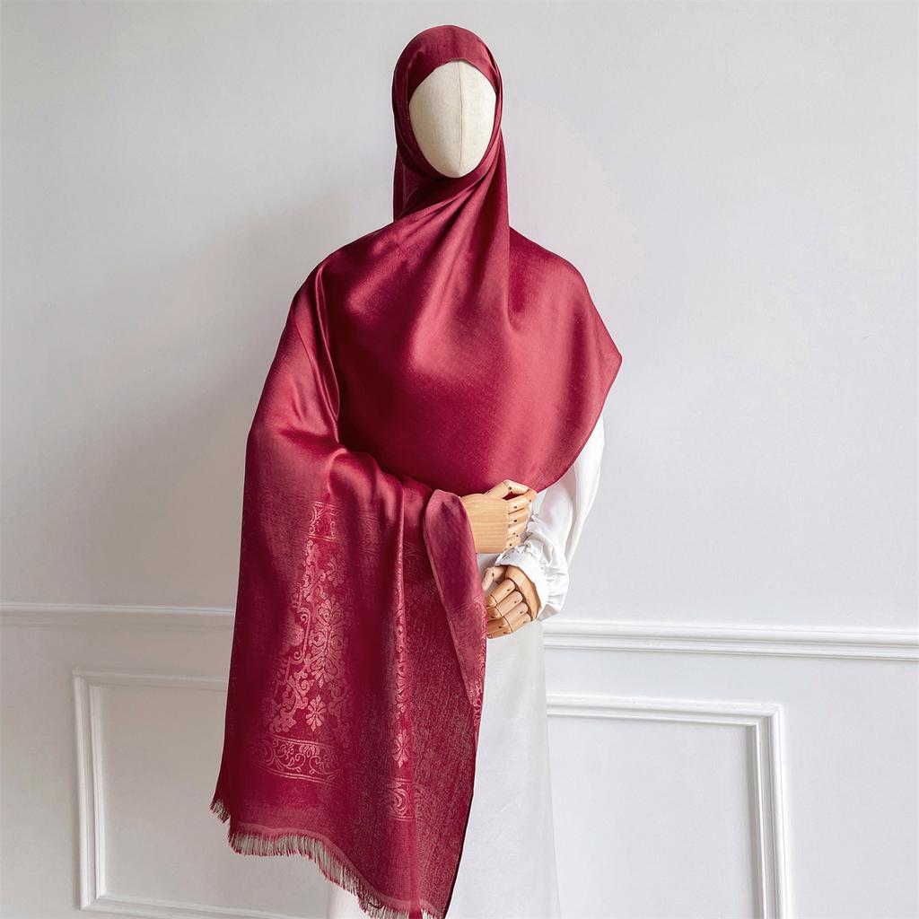 Luxury Paisley Pattern Women Hijab Gold Thread Jacquard Scarf Muslim Wraps Ramadan Islam Headscarf Shawl Turban Neckerchief