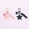 Pink and Black Cartoon  Keychain Ornament Car Key Chain Sweet Glitter Stars Pendant  Women Men
