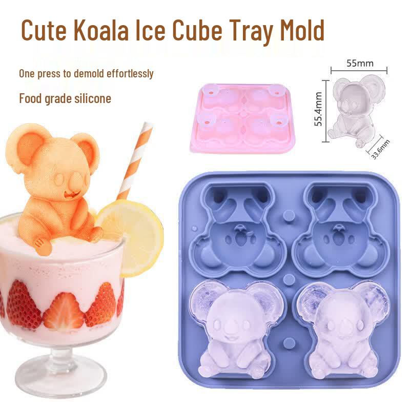 Силиконовая форма для кубиков льда Di Ruien Koala с легким извлечением (2-Pack)