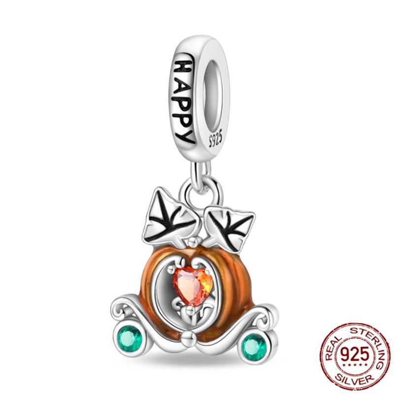 Copper Autumn Brown Music Squirrel Scarecrow Pumpkin Maple Leaves Charm Bead Women'S Bracelets Diy Jewelry Gift